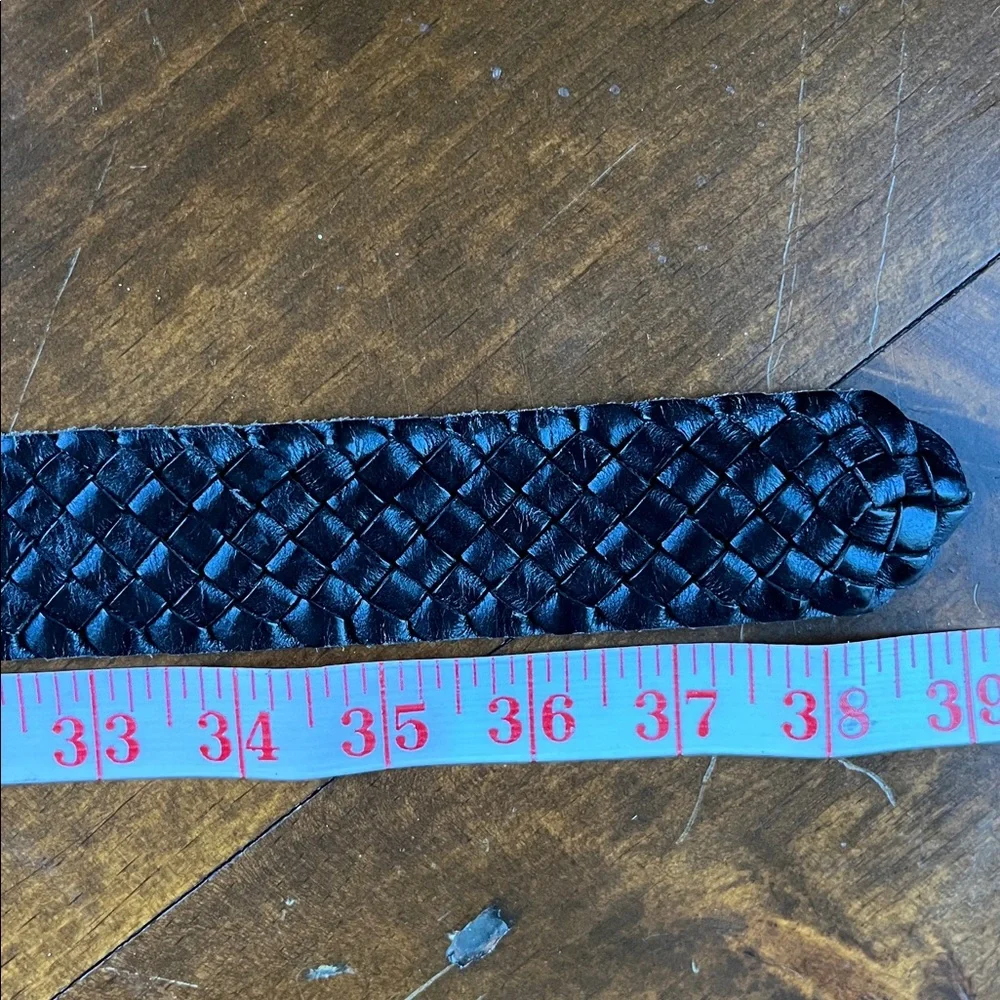 Talbots Genuine Leather Braided Black Belt - S